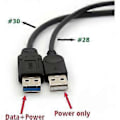 Pikkukuva 2 / 4: Usb 3.0 -kaapeli, kaksoisvirtakaapelit Y-sovitin, tyyppi A, uros-naarasjatkojohto 30 cm