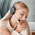 Pikkukuva 5 / 5: Puhelinkeskuskuulokkeet stereokuulokkeet melua vaimentavalla mikrofonilla Zoom Skype -puhelukeskukseen kotitoimistoon podcastiin