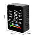 Miniatyrbild 4 av 5: 6 I 1 Co2 Mätare Luftkvalitetsdetektor Co2 Testare Koldioxid Pm2.5 Tvoc Hcho Värde Temperatur H