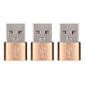 Pikkukuva 1 / 5: 3 kpl USB 2.0 uros - TypeC naaras U-levysovitin metallinen USB - TypeC -sovitin kannettavalle tietokoneelle ja matkapuhelimelle (kulta)