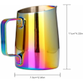 Miniatyrbild 5 av 5: Mjölkkanna i rostfritt stål för kaffe espressosteaming kanna Latte Art Cup Kaffe mjölkskum 420ml Flerfärgad-Fei Yu