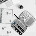 Miniatyrbilde 5 av 5: Elektronikk Tilbehør Organizer Veske, Universal Reiseveske for USB-kabel, SD-kort, Lader Harddisk (svart)