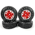 Miniatyrbilde 1 av 5: 4 stk 1.0 Dekk Og Metall Bead Lås Felger Sett For 1/24 Rc Crawler Bil Axial Scx24 Fcx24 Enduro24 S,re