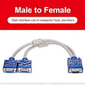 Miniatyrbild 3 av 5: VGA Splitter Kabel Monitor Adapter Förlängningsomvandlare Kopparpläterad Anslutning Videokabel PC Magnetisk Ring Dataöverföringskabel