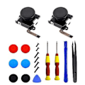 Miniatyrbilde 1 av 5: 2-pakning Joycon Joystick 3d Tommelspak Erstatningssett Inkluderer Skrutrekkere Tommelspak C