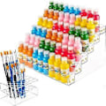 Miniatyrbilde 1 av 5: 6-Etasjers Akryl Maling Oppbevaringsboks, 24-Spors Penselholder for Oppbevaring av 2 Oz Malingflasker, Malingtuber