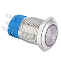 Miniatyrbild 2 av 5: 16mm LED-lampa Självåterställande 1NO 1NC Metall Tryckknapp Strömbrytare för Bilmodifiering (Vitt Ljus 5V)