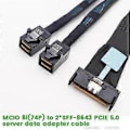 Miniatyrbilde 3 av 5: 0,8 m Serveradapterkabel Slimesas MCIO 8I til 2xSFF-8643 MINISAS Server Data Multifunksjonell Praktisk Adapterkabel