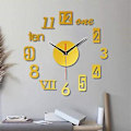 Miniatyrbild 2 av 5: DIY Väggklocka - Modern 3D Spegel Väggklocka Dekor, Romerska Siffror Klocka - Väggdekal Klocka Hem R