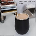 Miniatyrbild 2 av 5: Äggskalsmugg Dubbelväggig Rostfri Isolerad Mugg Vakuum Rödvins Äggmugg Kaffetumbler med Lock Svart