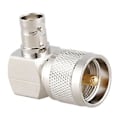 Miniatyrbilde 2 av 5: UHF PL259 -259 Hann til BNC Hunn Rettvinklet RF Adapter Kobling, sølv