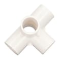 Miniatyrbillede 4 af 4: 10 stk. 5-vejs rørforbindelse 25 mm PVC albue rørfitting til møbler drivhus telt hvid