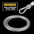 Miniatyrbillede 4 af 4: 1 stk. 20 m 304 rustfrit stål kabel wire reb hård ståltråd til fiskeri løft 2,5 mm