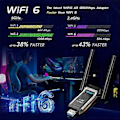 Miniatyrbillede 5 af 5: AX1800M USB WIFI 6 Adapter 802.11Ax til PC, USB 3.0 Wifi Dongle 5 GHz/2.4 GHz High Gain Trådløs Netværksadapter