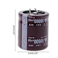 Miniatyrbillede 2 af 5: 10000uF 50V 105C Elektrolytkondensator til Strøm Snap Fit Snap In