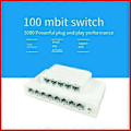 Miniatyrbild 2 av 5: 5-portars dataväxel, nätverkshubb, skrivbords-Ethernet-splitter, Plug & Play skärmade portar fläktlös tyst