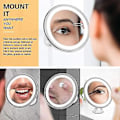 Miniatyrbillede 3 af 5: 10x Forstørrelses Makeup Spejl med S - D 3 28 Led S ,