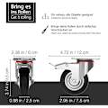 Miniatyrbild 2 av 5: Sats med 4 tunga hjul 75 mm - Vridbara hjul med broms upp till 50 kg per hjul - Massiva gummihjul för inomhus- och utomhusbruk