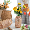 Miniatyrbild 3 av 5: Halm Glas Blomvas Japansk Blomkruka i Nordisk Kontrakterad Kreativ Blomkorg för Vattning av Växter -S