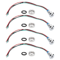 Miniatyrbillede 1 af 5: 4 Sæt LED Indikatorlys Signal 2-farvet Fælles Anode Vandtæt Metal 8mm 220V (Rød grøn)