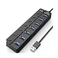 Miniatyrbillede 1 af 5: S Hub3.0 Splitter Hub Port Expander Usb Computer Splitter 7 Port 3.0 Hub