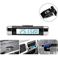 Miniatyrbillede 1 af 5: Auto LCD Digital Clip Termometer Ur Digitalt LED Bilur Termometer Køretøjsmonteringsbræt Ur Elektronisk Tid Klimaanlægsventil (blå Bac