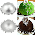 Miniatyrbilde 2 av 5: Hemisfære 3d aluminiumsball sfærekakform sukkerkunst bakeware dekorasjonsform