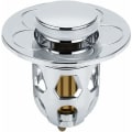 Miniatyrbillede 1 af 5: Universal håndvask vandhane lækagestopper, rustfrit stål vask afløb prop stopper, messing indre kerne vask afløb filter, hoppende kerne P