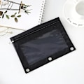 Miniatyrbillede 4 af 4: 8 stk. Tre-huls -kapacitet Blyantspennal Etui Taske Holdbar Binderpose Med Klart Vindue