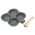 Miniatyrbillede 1 af 5: 4 Huls Omelet Pande Non-stick Stegepander Morgenmad Pandekage Maker til Induktionskomfur Gasblus