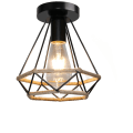 Miniatyrbilde 1 av 5: Vintage industriell taklampe i metall og hamptau