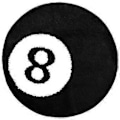 Miniatyrbild 1 av 5: 8 Ball Matta - 81 cm Vit & Svart Matta - Coola Mattor och Estetiska Mattor för Sovrum & Vardagsrum