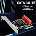 Miniatyrbillede 5 af 5: 6 Porte PCI Sata Controller Internt Udvidelseskort PCI-E til Sata 3.0 Adapter