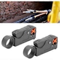 Miniatyrbillede 5 af 5: Wire Stripper, dobbelt klinge design Coax Koaksial Kabel Afisoleringsværktøj Sæt Kit (2 stk, Grå)