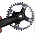 Miniatyrbillede 2 af 5: 152mm Cykel Krankarm Cykel Firkantet Hul Kranksæt 32T Smal Bred Single Speed Kædering Kranksæt, Sort