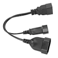 Miniatyrbillede 2 af 5: Dobbelt EU-stik til IEC320 C20 strømkabel EU-stik hun til IEC320 C20 han Y-splitter strømkabel EU-stik 125‑250V 32 cm