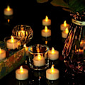 Miniatyrbilde 3 av 4: LED-teljus, 24 flamløse LED-lys, realistiske og lyse telys, langvarige telys for bryllup, høytid, fest (Poles N)