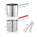 Miniatyrbilde 4 av 5: Fritegryte med kurv, tang, rustfritt stål, for pommes frites