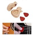 Miniatyrbild 2 av 5: Gitarrformad Förvaringslåda i Trä för Plektrum med Gitarrplektrum Gitarrtillbehör