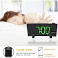 Miniatyrbild 4 av 5: Projektionsklockradio, 180  Takprojektionsväckarklocka, USB FM Digitalklocka med Dubbla Alarm, Snooze, Sleep Timer, 12/24h, Stor LED-skärm med Dimmer (Grön)