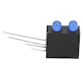 Miniatyrbillede 4 af 5: 100 stk. 3 mm lysholder dobbelt hul LED diode lampe med base industrielt indikator tilbehør blåt lys