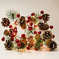 Miniatyrbillede 4 af 5: Julelys, 20 LED Røde Bær Fyrrekogle Lyskæde Efterårsdekoration, LED Lyskæde til Juledekoration-DENUOTOP