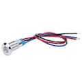Miniatyrbillede 2 af 4: 4 Sæt LED Indikatorlys Signal 2 Farver Fælles Anode Vandtæt Metal 8mm 220V (Rød Blå)