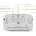 Miniatyrbillede 3 af 5: Hvid digitalt trådløst batteridrevet vækkeur med dato, temperatur, smart sensorlys, 12/24 timer, SChristmasze til soveværelser, Offi