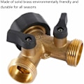 Miniatyrbilde 2 av 5: Dobbel vaskemaskin kran, 2-veis Y vannslange kran kobling splitter for 3/4\" forsynings slanger, Heavy Duty Messing Dobbel Utendørs Hage Fa