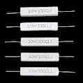 Miniatyrbillede 2 af 5: 5 stk. 10w Watt 100 Ohm 5% Aksial Tråd Cement Modstande