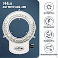 Miniatyrbilde 4 av 5: 144 LED Ringlys for mini mikroskoplampe 6000K 0-100% justerbar Hvit