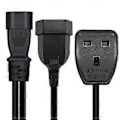 Miniatyrbillede 4 af 5: IEC320-C14 Han til UK 13A+EU4.0mm Hun Strømforsynings Konverter Kabelledning