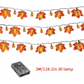 Miniatyrbild 4 av 5: Lönnlöv LED-ljusslinga inomhus utomhus dekor 3m 20 lampor batterilåda 3m bubbelbas en storlek HIASDFLS