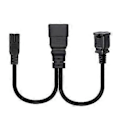 Pikkukuva 3 / 5: IEC320-C20 Uros - IEC320-C7 +1-15R Naaras Virtalähde Muunninkaapeli Musta